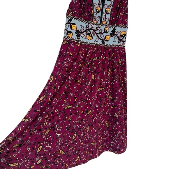 Wisp Berry Gold Sleeveless V-Neck Knee Length Jersey Stretch Dress NWOT Size 0 - Picture 2 of 11